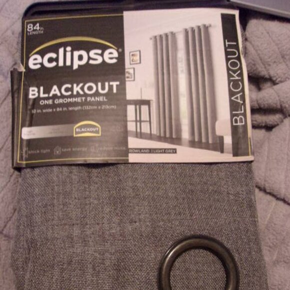 Eclipse light grey Blackout Curtain Panels Set of 2 52" x 84" New - Picture 1 of 4